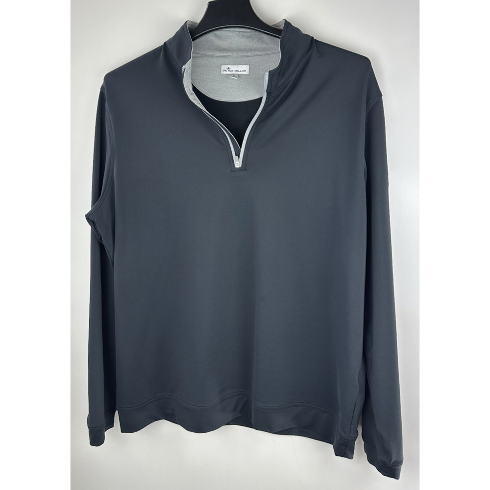 Peter Millar Men's Perth Stretch Loop Terry Quarter Zip Size XL *Company Logo - Picture 3 of 12